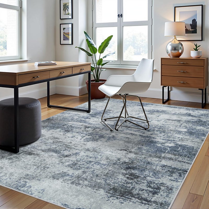 Aelenmu 5x7 Area Rugs for Living Room Rug Washable: Abstract Tumble Large Rug for Dining Room Bedroom Carpet Non Slip 5 by 7 Indoor Modern Nursery Home Office Alfombras para Salas Modernas Blue Grey - Image 3
