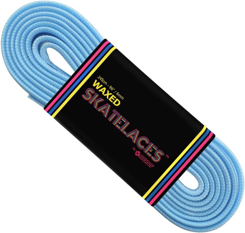Bont Skates Waxed Laces - 6mm & 8mm - 47" 71" 79" 96" 108" - Tickle Blue - Image 1