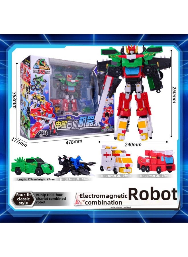 لعبة Heart Qi Blast Dragon Chariot X2 Dragon Armor الجدة Tyrannosaurus المشوهة Robot King Kong Boy Car للأطفال - اللون: روبوت الجسم الكهرومغناطيسي الكلاسيكي BLP1001 - Image 1