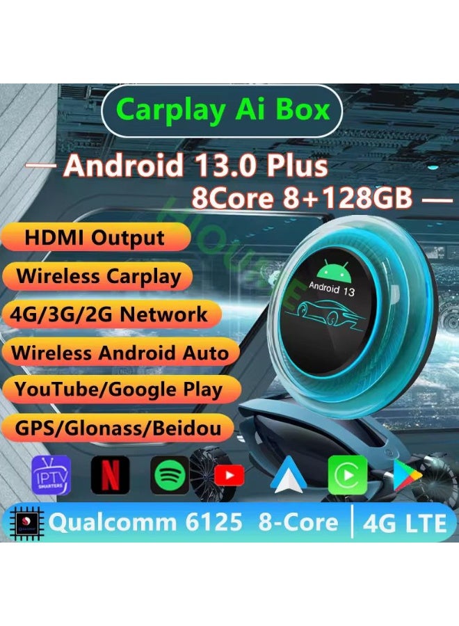 FIPKA CarPlay Smart AI Box T6-Pro, Android 13 Wireless CarPlay & Android Auto Adapter with HDMI, 8GB RAM, 128GB Storage - Image 5
