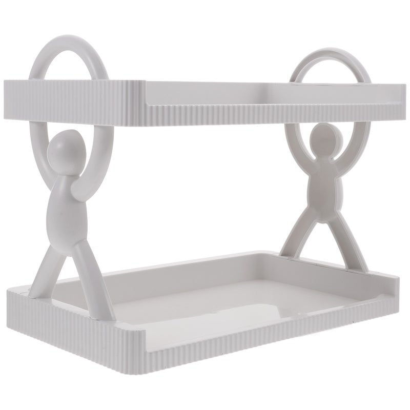 Dual Use Storage Rack Multi-layer Desktop Storage Rack Wall Hanging Organizer - Image 4