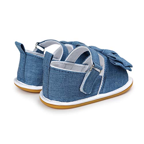 CoKate Baby Boys Girls Sandals Rubber Sole Outdoor First Walker Toddler Girls Boys Summer Shoes(5.5Toddler, Blue Love) - Image 4