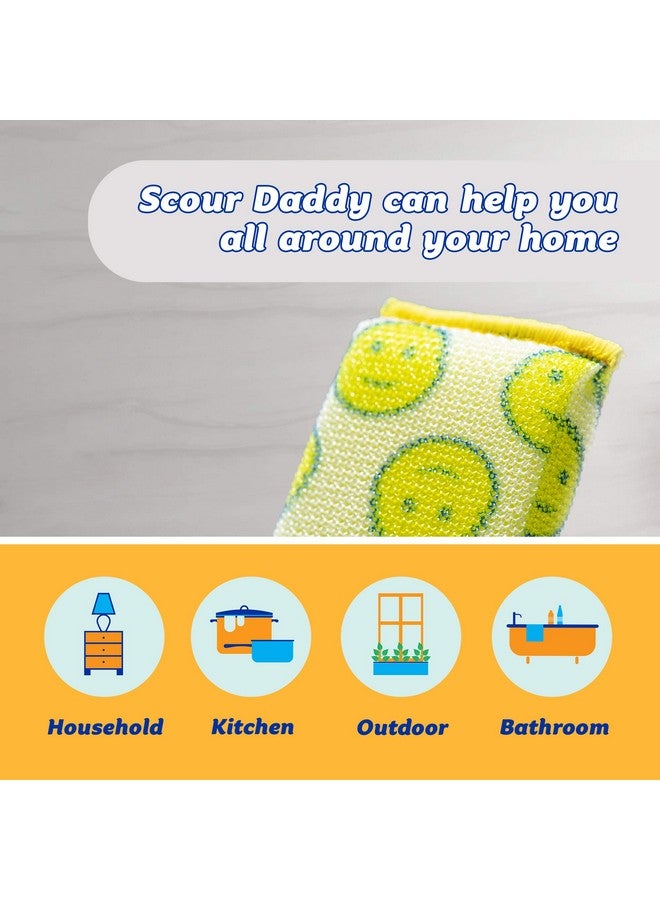 سكراب دادي وسادات تنظيف من سكراب دادي - إسفنجة تنظيف متعددة الأسطح، ماصة، متينة، مرنة الملمس، ناعمة في الماء الدافئ، ثابتة في الماء البارد، خالية من الخدوش، مقاومة للرائحة، سهلة التنظيف، 3 قطع (عبوة من قطعتين) - Image 4