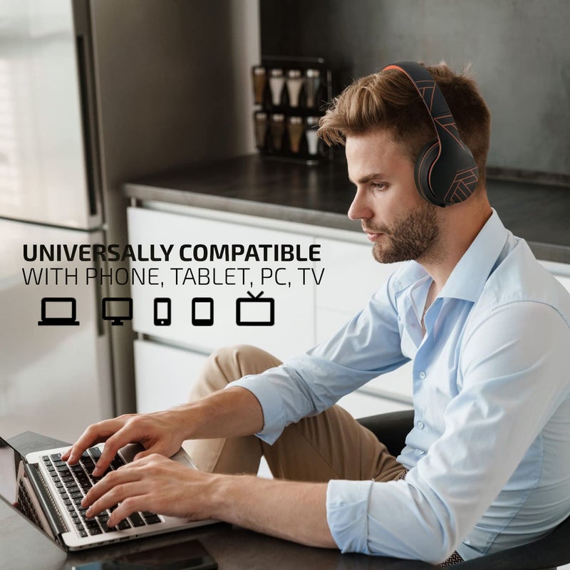 PowerLocus Wireless Bluetooth Headphones, Over Ear Headphones with Microphone, 50H Playtime, HiFi Stereo Sound, Deep Bass, Soft Earmuffs, Foldable Lightweight Headphones for Travel/PC/Cell Phone - Image 3