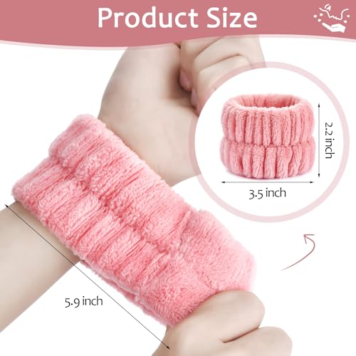 Wykodra 6pcs Wrist Bands for Washing Face, Absorbent Face Wash Wristbands, Arm Water Guards, Microfiber Spa Wash Band for Girls Prevent Water from Spilling Down Your Arms - Image 2