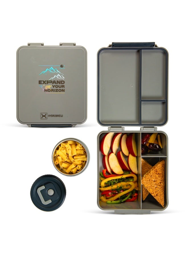 HYDROBREW حقيبة ظهر HYDROBREW 17" مع صندوق غداء بنتو - أسود - Image 3