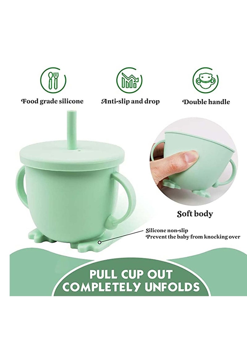 SYOSI Eco Friendly Recycled, No Spill Sippy Cups, Specially for Toddlers Spill-Proof Cup, Silicone Toddler Baby Spill Proof Sippy Cup with Level Indicator Perfect for Toddlers & Babies Training  - Image 4