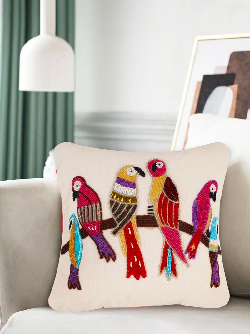 AIVIK Printed Cushions Pillows Case Beaded 4064 cm4064 cm Multicolour Parrot Pattern