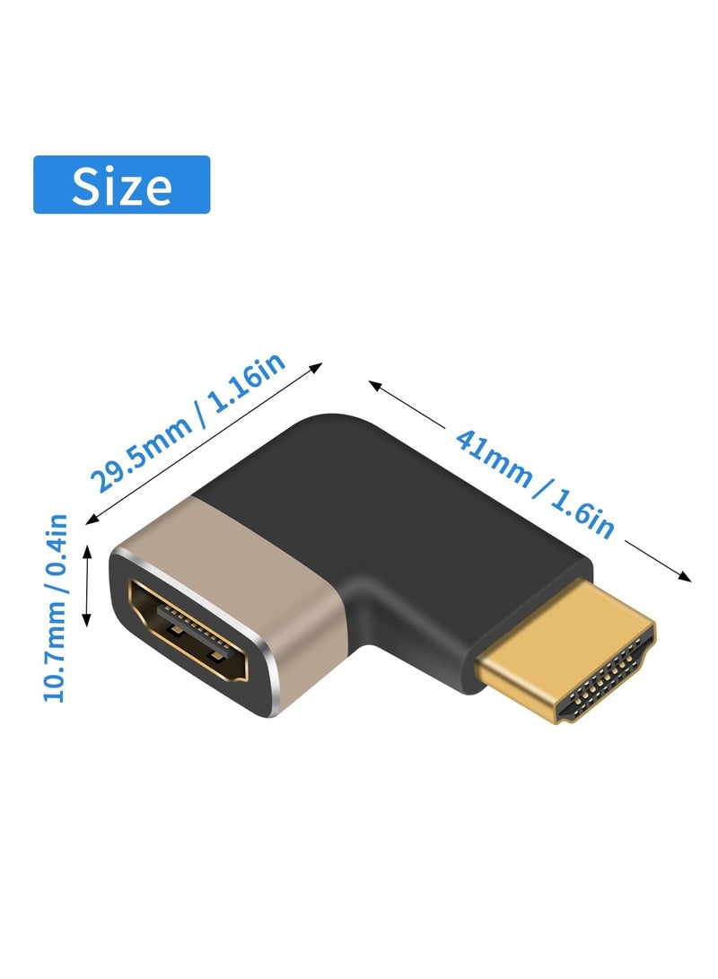 erorex 2 Pack HDMI Adapter, HDMI Male to Female Adapter, 90 Degree Left and Right Angle HDMI Adapter Extender Connector,Support 8K@60Hz, 4K@120Hz, Suitable for HDTV Switch Laptop  - Image 2