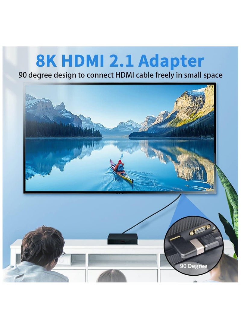 erorex 2 Pack HDMI Adapter, HDMI Male to Female Adapter, 90 Degree Left and Right Angle HDMI Adapter Extender Connector,Support 8K@60Hz, 4K@120Hz, Suitable for HDTV Switch Laptop  - Image 4