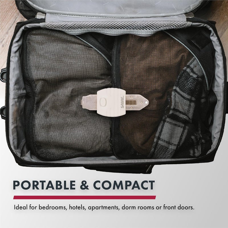 sabre Portable Door Lock, Durable Metal Construction, Lightweight and Compact, Quick No-Tool Installation, Fits Most Inward-Swinging Hinged Doors, Requires 1/8 Inch Gap, For Houses, Apartments, Condos - Image 3