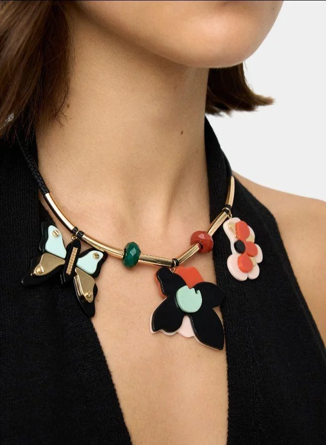 بارفوا عقد مع قلادات راتنج متعددة الألوان