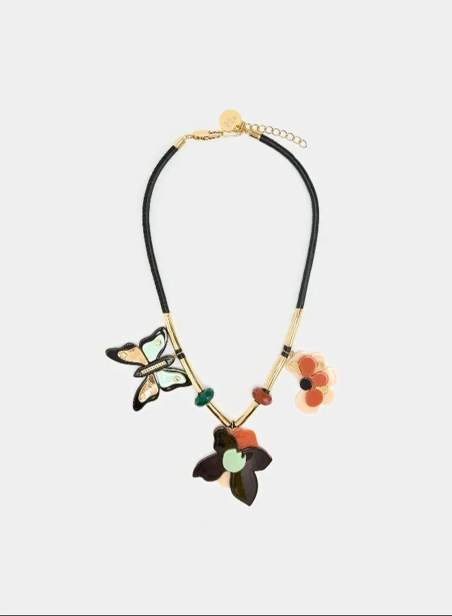 بارفوا عقد مع قلادات راتنج متعددة الألوان