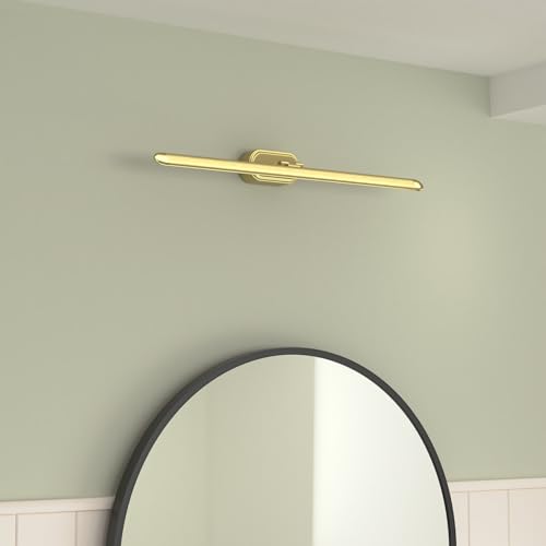 Mufasa 12 Watts Golden Finish LED Picture Photo Frame Light/Wall Mirror Vanity Light/Bathroom Dressing Table Light Adjustable Head with 3 Step Light (White, Warm White and Natural White) - Image 2