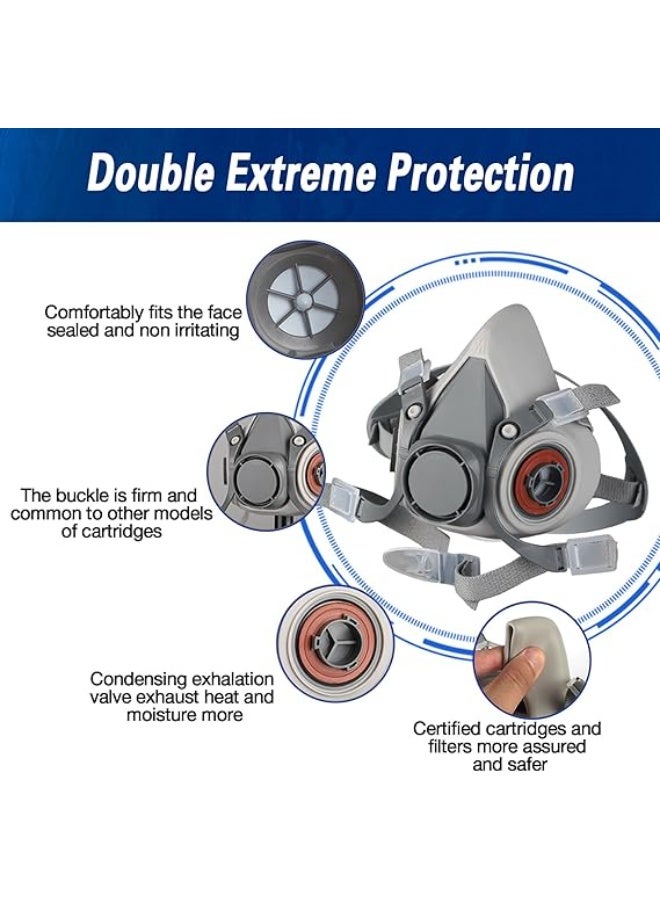 M MIAOYAN 6200 Half Face Respirator Mask with Filter, Gas Mask, Great for Painting, Woodworking, Sanding, Spraying - Image 3