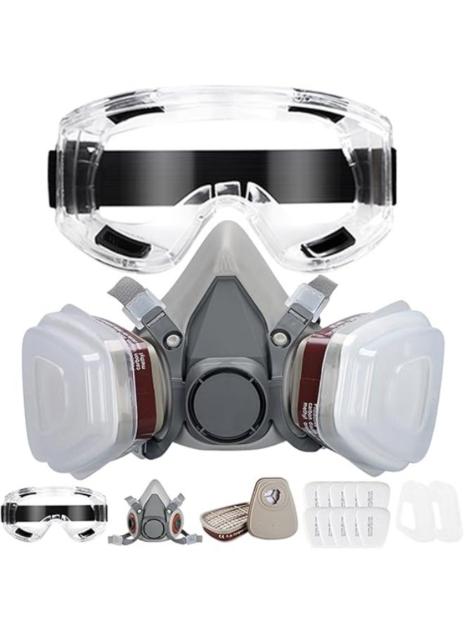 M MIAOYAN 6200 Half Face Respirator Mask with Filter, Gas Mask, Great for Painting, Woodworking, Sanding, Spraying - Image 1