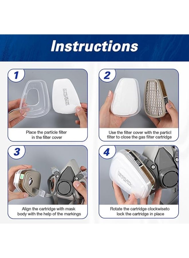 M MIAOYAN 6200 Half Face Respirator Mask with Filter, Gas Mask, Great for Painting, Woodworking, Sanding, Spraying - Image 5