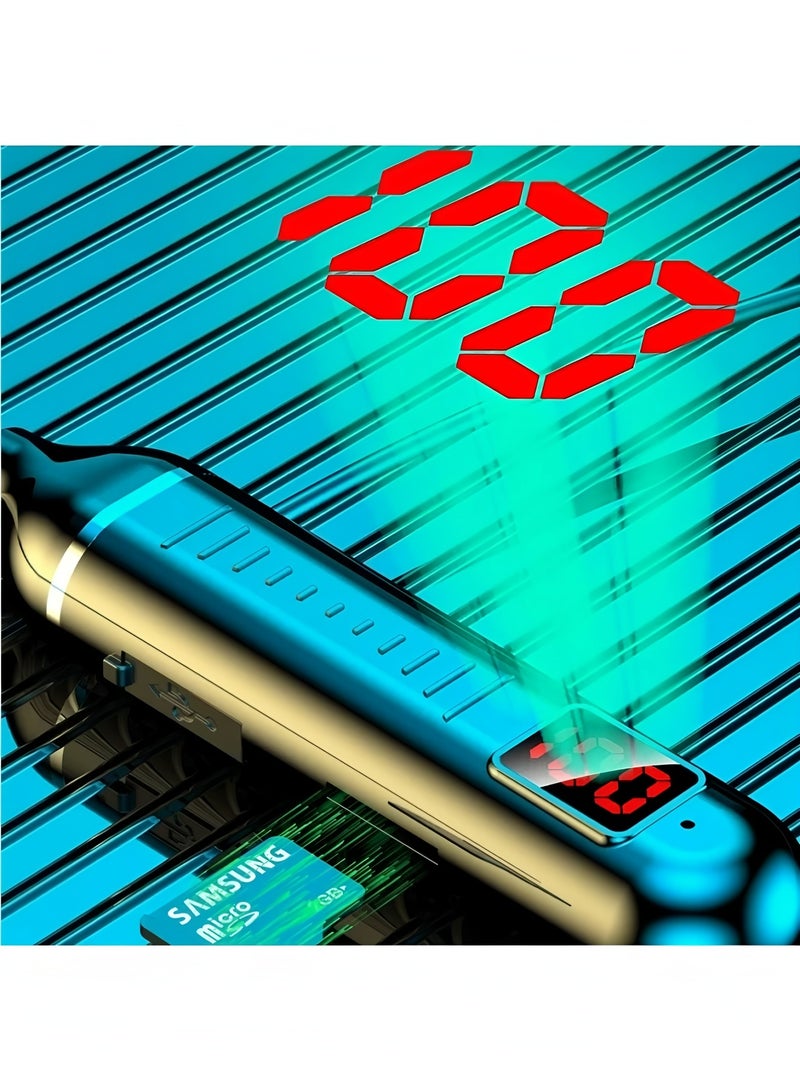 فليفيو سماعات أذن لاسلكية مزودة بتقنية البلوتوث وسماعات رأس حول الرقبة للألعاب بشاشة LED وسماعات رأس رياضية ستيريو مع سماعات أذن مغناطيسية مقاومة للماء - Image 2