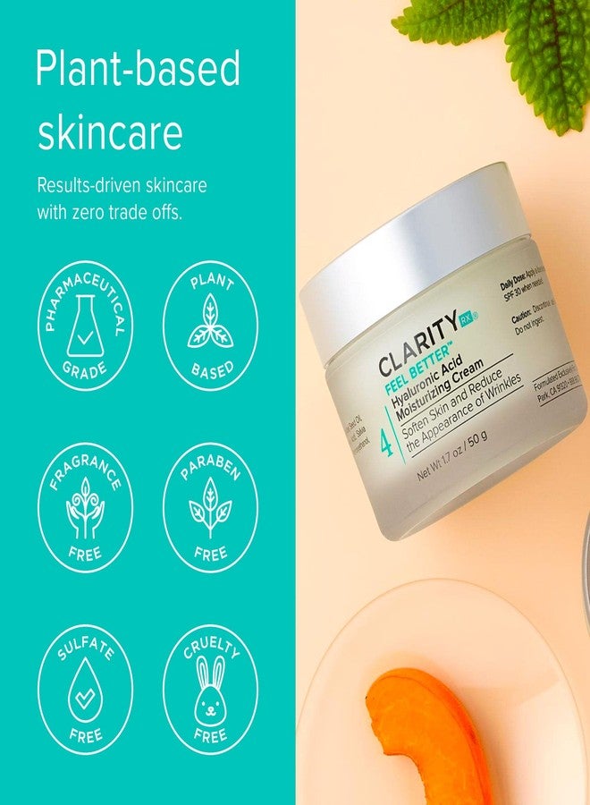كلاريتي آر إكس كريم ClarityRx Feel Better المرطب بحمض الهيالورونيك، مرطب طبيعي للوجه نباتي مع زيت الجوجوبا للبشرة الجافة والمتقدمة في السن (0.5 أونصة). - Image 5