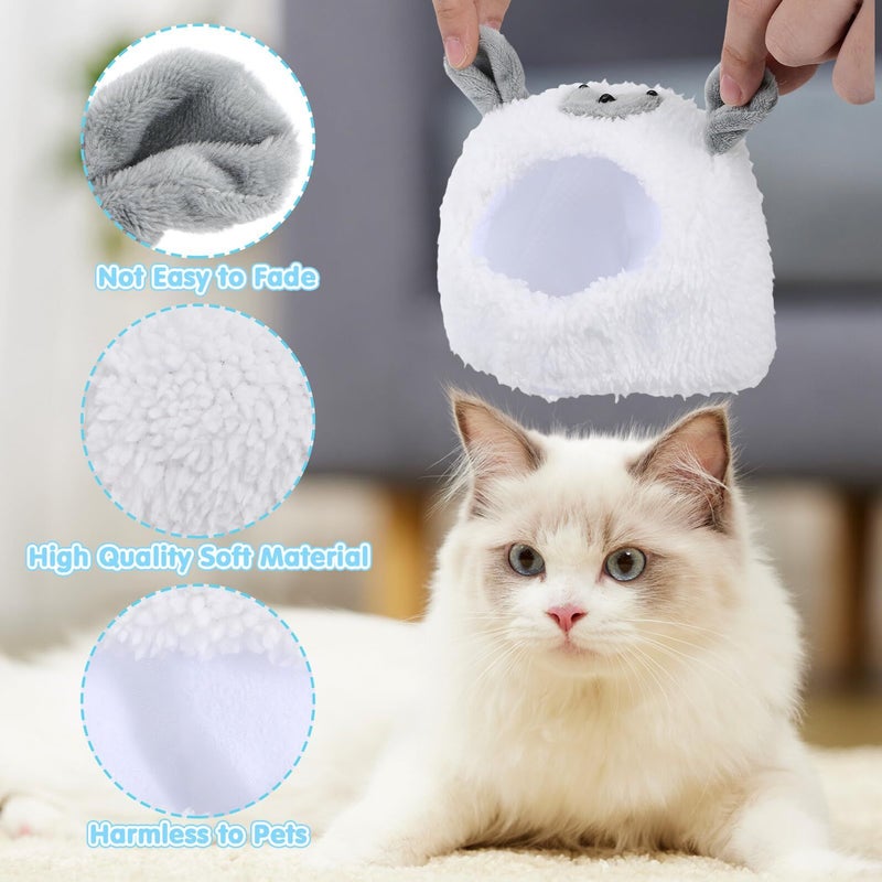 Soft Cotton Plush Pet Lamb Costume Hat Halloween Headwear For Dog Cat - Image 4