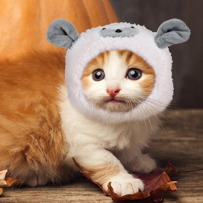 Soft Cotton Plush Pet Lamb Costume Hat Halloween Headwear For Dog Cat - Image 5