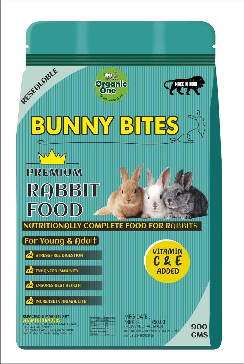 Organic One Rabbit Food Pellets – Premium Natural, Healthy & Nutrient-Rich Food for Rabbits, with Fresh Hay, Fiber, and Essential Vitamins – Ideal for Adult & Baby Rabbits – 900g - Image 5
