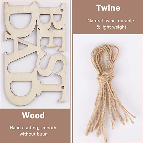 AIERSA 20Pcs Best DAD Unfinished Wood Crafts, Fathers Day Crafts for Kids Painting, Wood Cutouts to Paint, Wooden Letter Ornaments for Father's Day Gifts,Dad's Birthday Party Classroom DIY Tags - Image 5