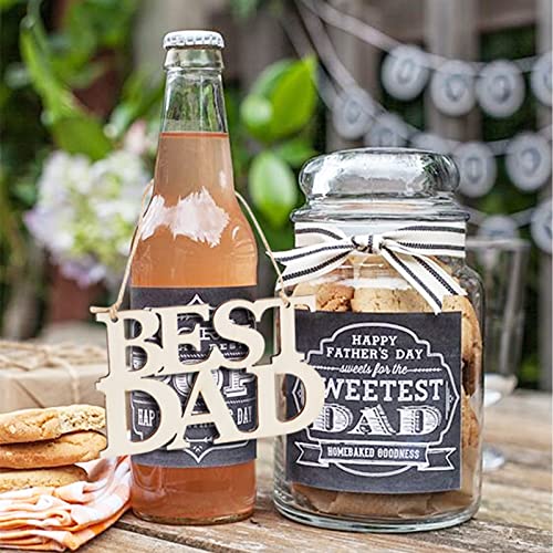 AIERSA 20Pcs Best DAD Unfinished Wood Crafts, Fathers Day Crafts for Kids Painting, Wood Cutouts to Paint, Wooden Letter Ornaments for Father's Day Gifts,Dad's Birthday Party Classroom DIY Tags - Image 4