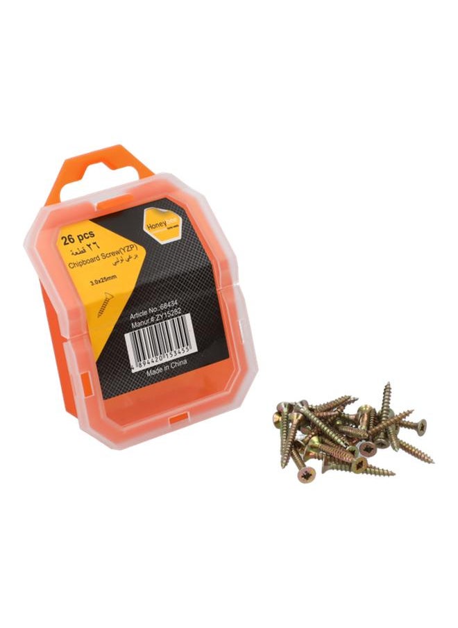 HONEY BEE 26-Piece Rust Resistant Chipboard Screws in Storage Box Bronze 3 x 25mm ZY15282  - Image 2