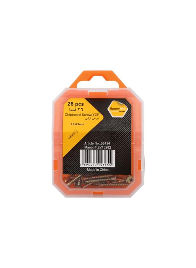 HONEY BEE 26-Piece Rust Resistant Chipboard Screws in Storage Box Bronze 3 x 25mm ZY15282  - Image 1