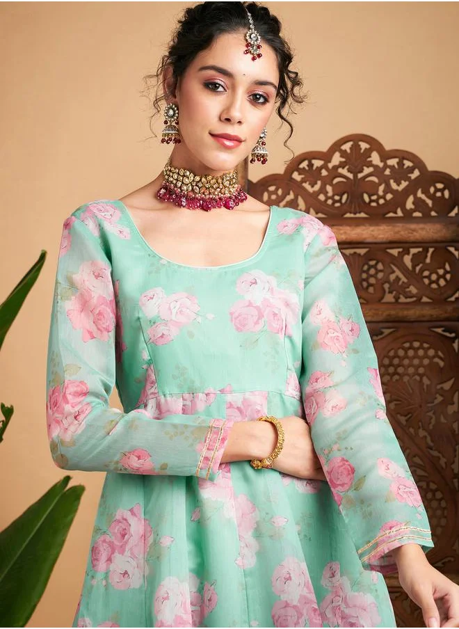 ساسافراس Floral All Over Print Anarkali Maxi Kurta by Styli