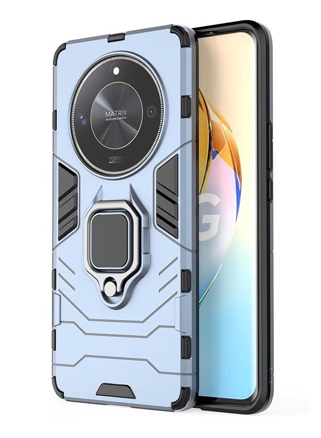 Muyixin غطاء حماية لهاتف Honor X9b 5G، طبقة مزدوجة متينة ومضادة للصدمات بدرجة عسكرية مع حامل مغناطيسي، أزرق - Image 2