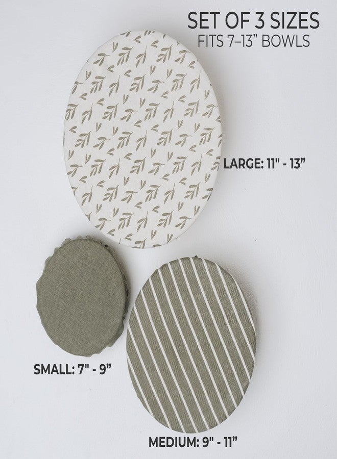 KIBAGA Beautiful Cotton Bowl Covers for Bread Proofing - Reusable Set of 3 in Varying Sizes Easily Fit Your Bowls 7" to 13" - Durable Cotton Covers are the Perfect Sourdough Bread Baking Accessories - Image 4