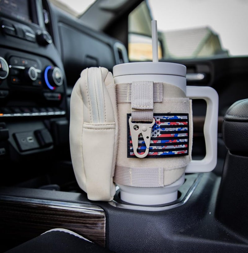 Iron Infidel Iron Infidel Tactical Tumbler wtih Straw Lid - 40oz Insulated Tumbler for Men & Women that Fits Car Cup Holder with Rugged Sleeve to Store Keys  Wallet & Phone - Glacier  - Image 5