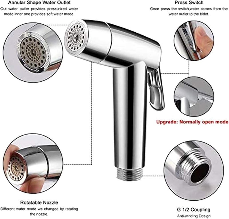 Biella Travel Shattaf Portable Handheld Bidet Spray with 2-Meter Hose – Ideal for Personal Hygiene, Baby Diaper Cleaning, Pet Bathing, Bathroom Cleaning, and Handheld Showering - Image 4
