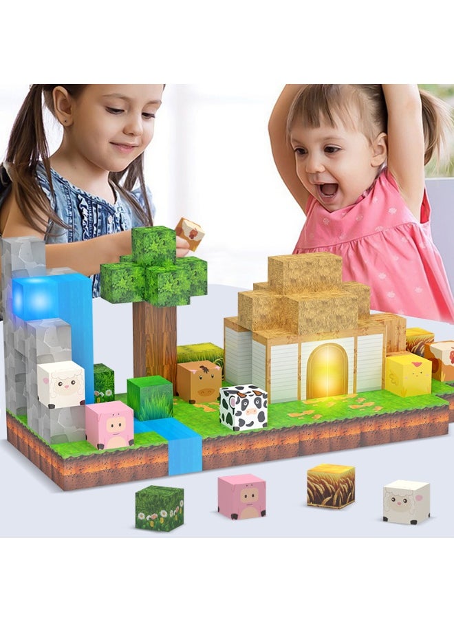 General Children's magnetic building blocks, variety lighting assembly set, farm toys, gifts for family and friends  - Image 4