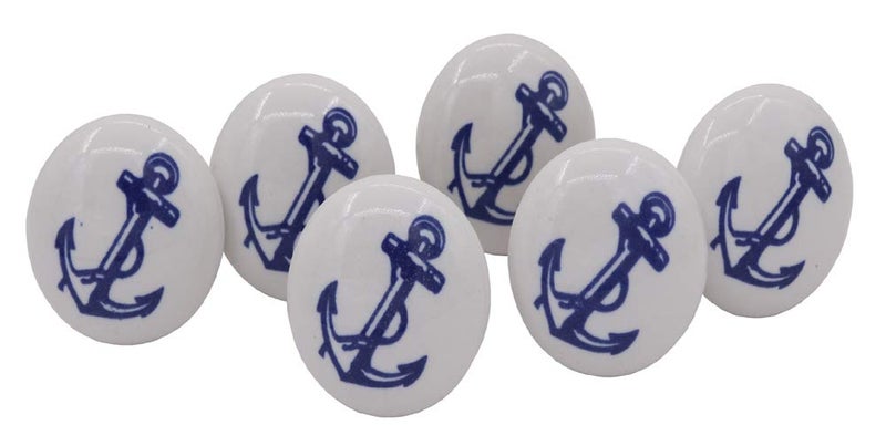 THDC Nautical Drawer Pulls Drawer Knob Cabinet Knob Kitchen Cabinet Pull Door Knob Door Pulls Set of 6 Anchor with Rope
