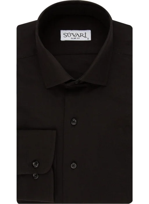 Süvari Slim Fit Light Blue Men's Plain Shirt