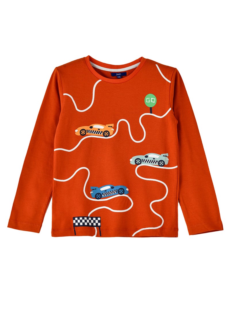 JAM Boys Orange Race Car Long Sleeve T-Shirt  - Image 1