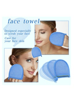 Excefore 4 Pcs Exfoliating Glove, Face Scrub and Body Scrub Mitt, Deep Exfoliating Mitt Body Scrub, Dead & Dry Skin Remover Exfoliator Face Scrub Tool  - Image 3