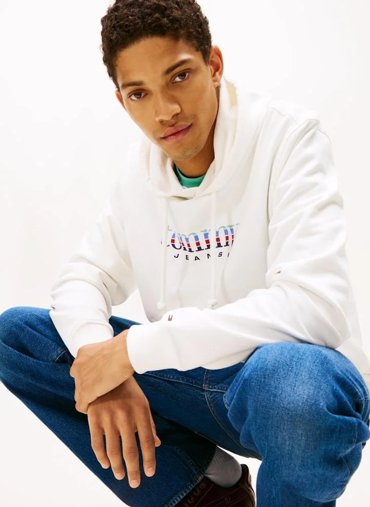 Tommy Jeans white Entry Dna Play Hood for Men | Best Price UAE