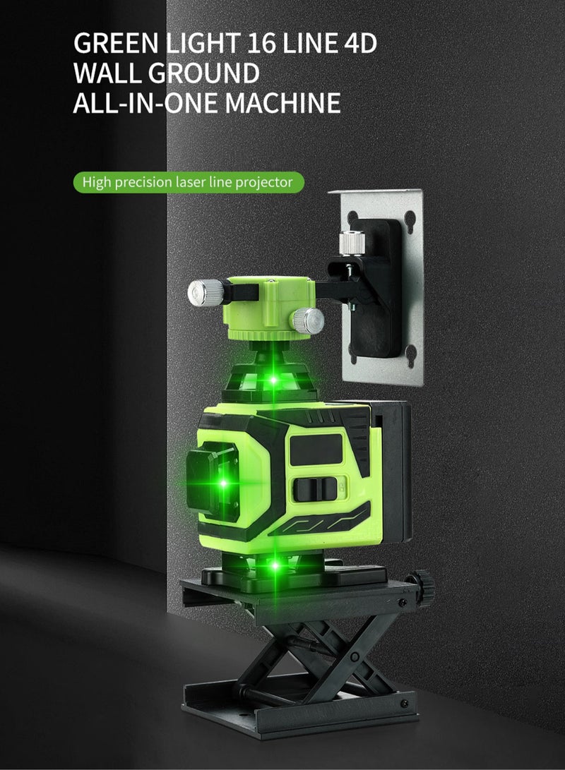 16 Lines 4D High Precision Laser Level - 4x360° Self-Leveling - IP54 - Portable Cordless Level with 2 Batteries, Remote Control, Lifting Platform, Storage Bag - Layout Tool - Image 2