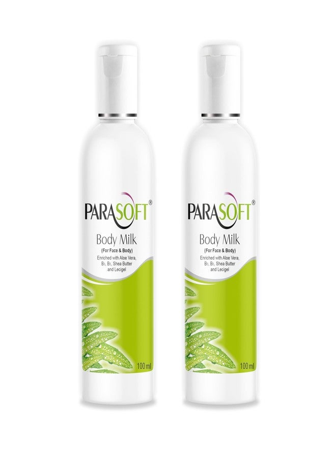 Parasoft Body & Face Milk Lotion for Very Dry Skin, Non-Sticky Hydrating Moisturizing Lotion With Aloe Vera, Shea Butter, Vit. B3 & B6, For Men & Women-100ml(Pack of 2) - Image 1