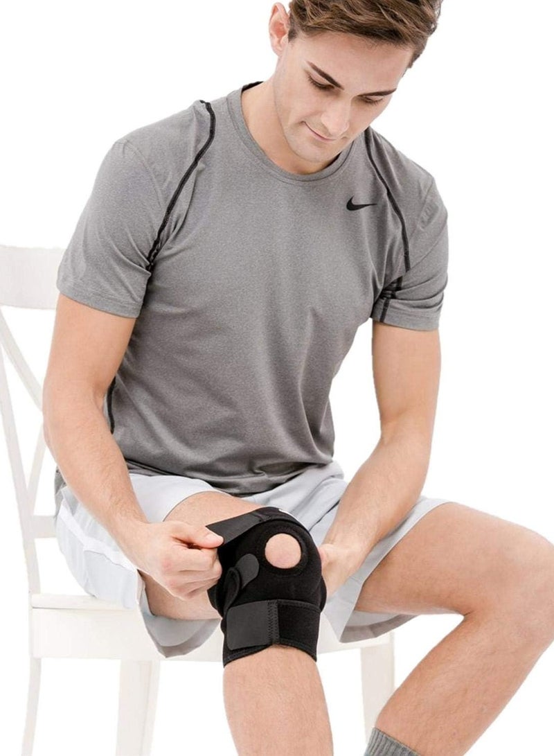 Adjustable Knee Brace with Silicone Braces, Open Knee Brace for Knee Rest, Breathable Neoprene, Knee Brace for Knee Pain Relief, Arthritis, ACL Tear - Image 5