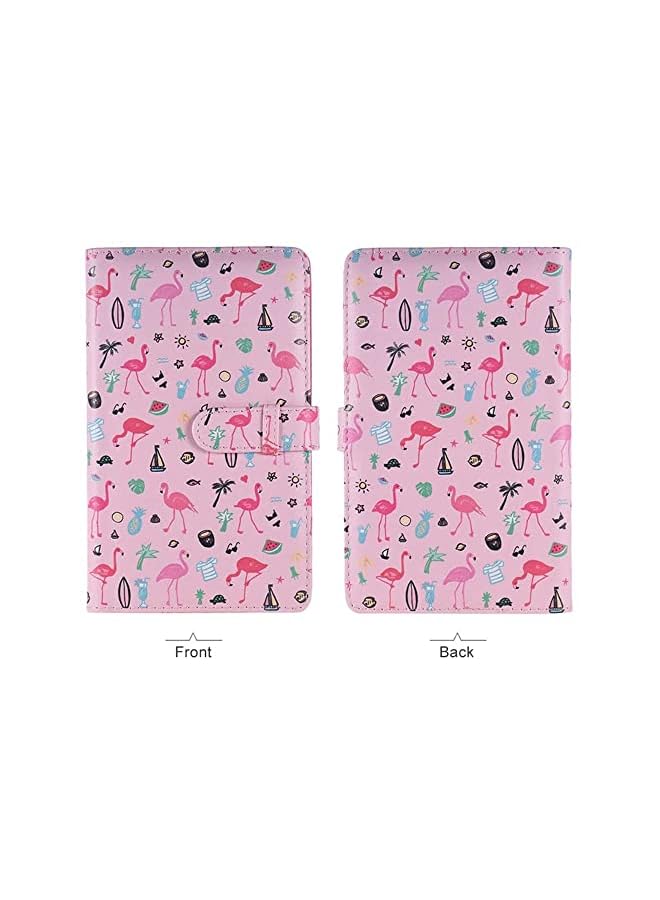 Zaboon Photo Album, ELECDON 96 Pockets PU Leather Flamingo Pattern Polaroid Photo Album, Mini Photo Book for  Instax Mini 9 8 7s 70 25 50s 90 Films Photo Camera Paper for Credit Card  - Image 1