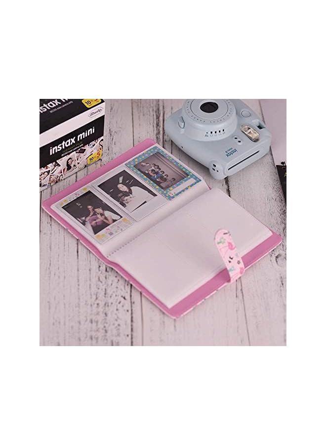 Zaboon Photo Album, ELECDON 96 Pockets PU Leather Flamingo Pattern Polaroid Photo Album, Mini Photo Book for  Instax Mini 9 8 7s 70 25 50s 90 Films Photo Camera Paper for Credit Card  - Image 2
