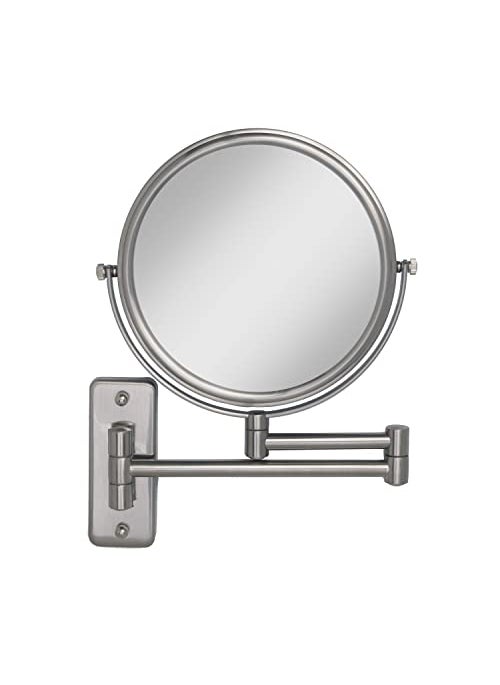 Zadro Zadro Two Sided Dual Arm Wall Mount Mirror, Satin Nickel, 5X-1X 
