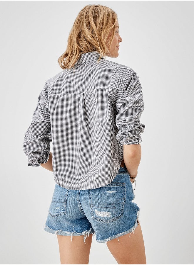 American Eagle - AE Cropped Button-Up Shirt - Image 1