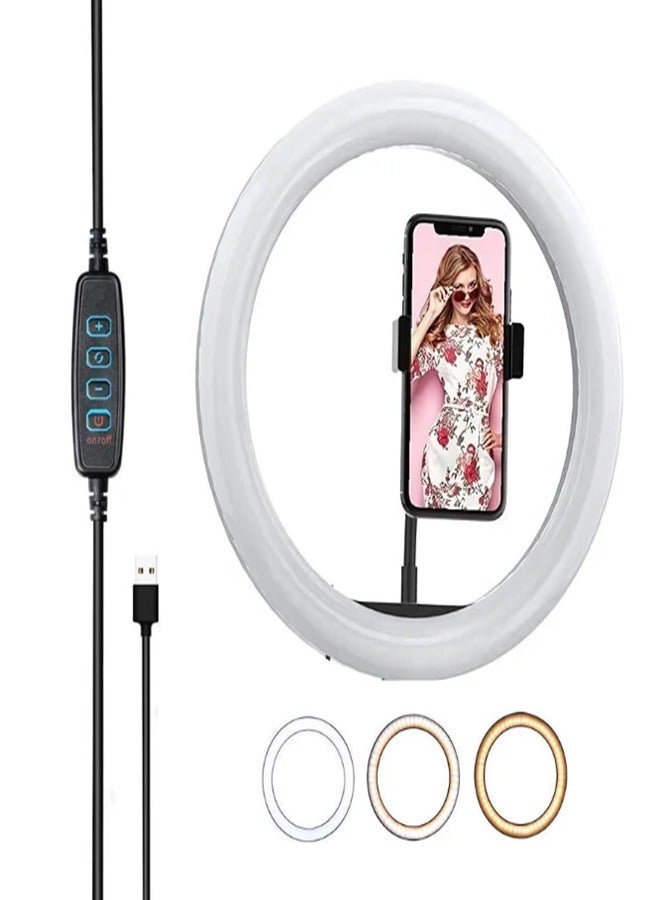 PLOKAMA 18 Inch LED Photography Ring Light Circle Studio Selfie Light with Remote And Mobile Phone Holders For Makeup Camera Photography YouTube Video TikTok Vlog Live Stream White - Image 4