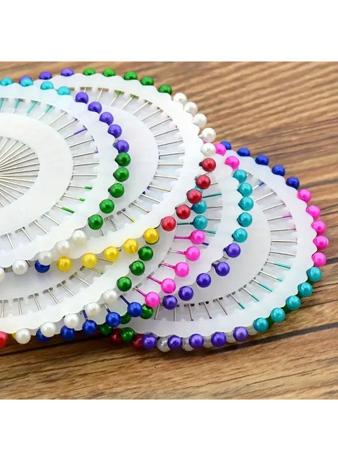 120 إبرة خياطة رأس لؤلؤية زائفة ملونة للتطريز والخياطة اليدوية، دبابيس متينة - Image 2